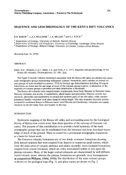 SEQUENCE AND GEOCHRONOLOGY OF THE KENYA RIFT