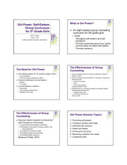 Girl Power: Self-Esteem Group Curriculum for 5th Grade Girls