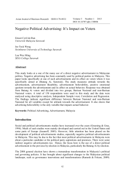 Negative Political Advertising: It`s Impact on Voters