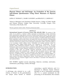 Physical Fitness and Self-Image: An Evaluation of the Exercise Self
