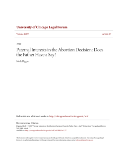 Paternal Interests in the Abortion Decision: Does the Father Have a