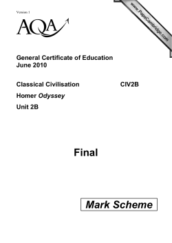 A-level Classical Civilisation Mark Scheme Unit 02