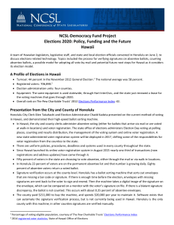 Hawaii, June 2, 2016 - National Conference of State Legislatures