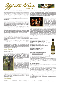 September 2011 - Two Rivers Wines