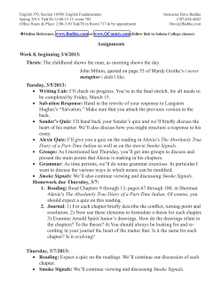 Assignments Week 8, beginning 3/4/2013: Thesis: The childhood