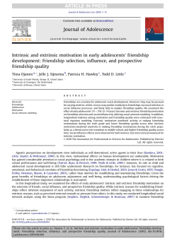 Intrinsic and extrinsic motivation in early