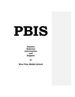 Mission Statement: The Positive Behavior Support initiative aspires