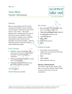 Taste Blind - Science Take-Out