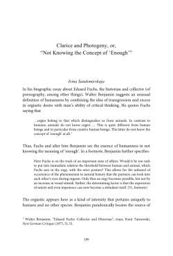 Clarice and Photogeny, or, &ldquo;Not Knowing the Concept of `Enough`&rdquo;