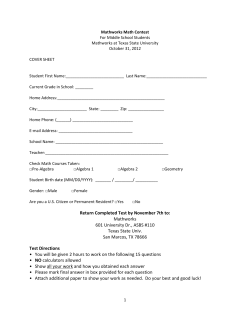 Return Completed Test by November 7th to