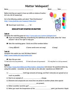 Matter Webquest handout