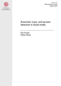 Automatic irony- and sarcasm detection in Social