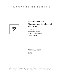 Sustainable Cities: Oxymoron or the Shape of the Future?