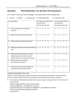 Thermochemistry Pre