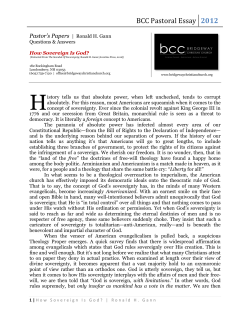 How Sovereign Is God - BridgeWay Christian Church | Derry, NH