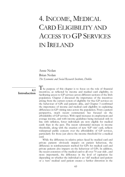 4. INCOME, MEDICAL CARD ELIGIBILITY AND ACCESS TO GP