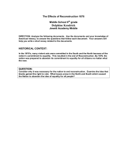 The Effects of Reconstruction 1876