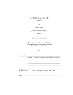 PRICE VOLATILITY INFLUENCE ON AGRICULTURAL INCOME