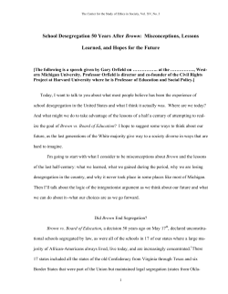 School Desegregation 50 Years After Brown