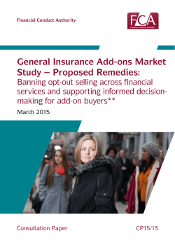CP15/13: General Insurance Add-ons Market Study &ndash; Proposed