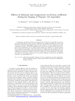 Effects of lubricant and temperature on friction coefficient during hot