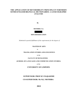the application of reversibility principle in northern sotho