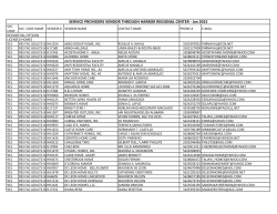 SERVICE PROVIDERS VENDOR THROUGH HARBOR REGIONAL