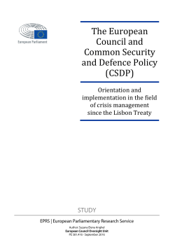 The European Council and Common Security and Defence Policy