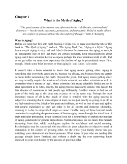Chapter 1 What is the Myth of Aging?