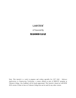 LabVIEW Tutorial - Valencia College