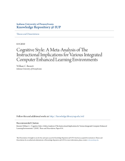 Cognitive Style: A Meta-Analysis of The Instructional Implications for