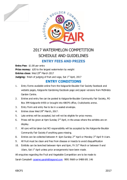 2017 WATERMELON COMPETITION SCHEDULE AND GUIDELINES