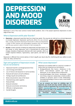 DEPRESSION AND MOOD DISORDERS