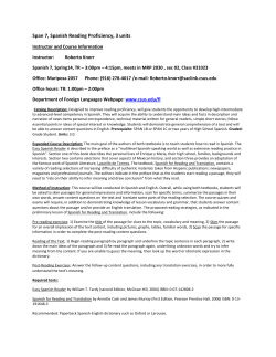 Span 7, Spanish Reading Proficiency, 3 units