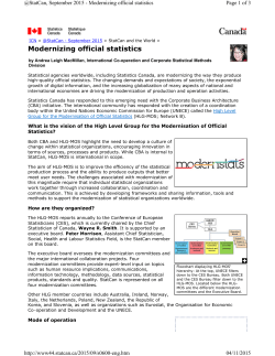 Modernizing official statistics