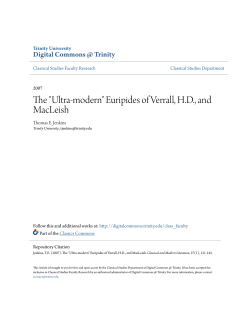 The "Ultra-modern" Euripides of Verrall, H.D., and MacLeish