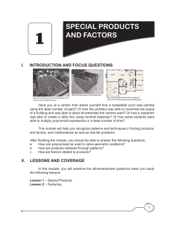 special products and factors
