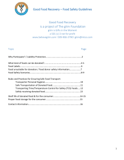 Good Food Recovery &ndash; Food Safety Guidelines Good Food