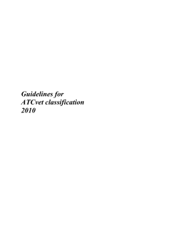 Guidelines for ATCvet classification 2010