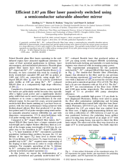 Efficient 2.87 &mu;m fiber laser passively switched