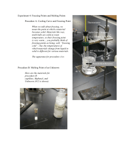 Experiment 4: Freezing Points and Melting Points Procedure A