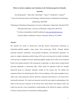 1 Effects of surface compliance and relaxation on the frictional