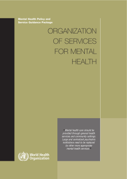 Organization of services for mental health