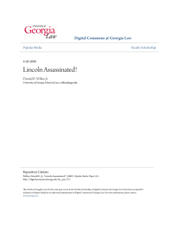 Lincoln Assassinated! - Digital Commons @ Georgia Law
