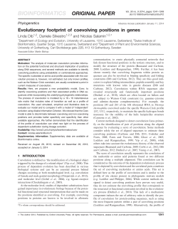Evolutionary footprint of coevolving positions in genes