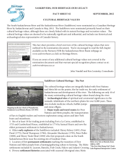 Cultural Heritage Values - Partners FOR the Saskatchewan River
