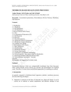 MEMBRANE-BASED DESALINATION PROCESSES