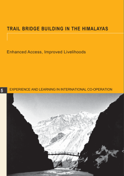 trail bridge building in the himalayas