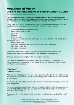 money-metaphors - Metaphors of Movement