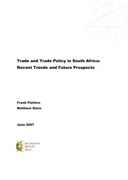Trade and Trade Policy in South Africa